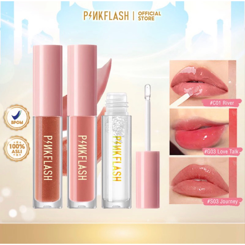 [BPOM] PINKFLASH OHMYGLOSS LIP GLOSS MURAH BPOM / LIP SLICK GLOSS MURAH BPOM PELEMBAB BIBIR WARNA MU