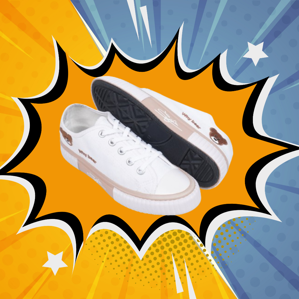 Sepatu Sneakers Wanita Korea Why Bear Lucu
