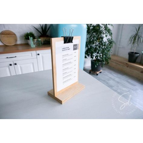 

Stand menu display/Papan Menu/pajangan menu kayu A5/wood sign hanging/MMW063