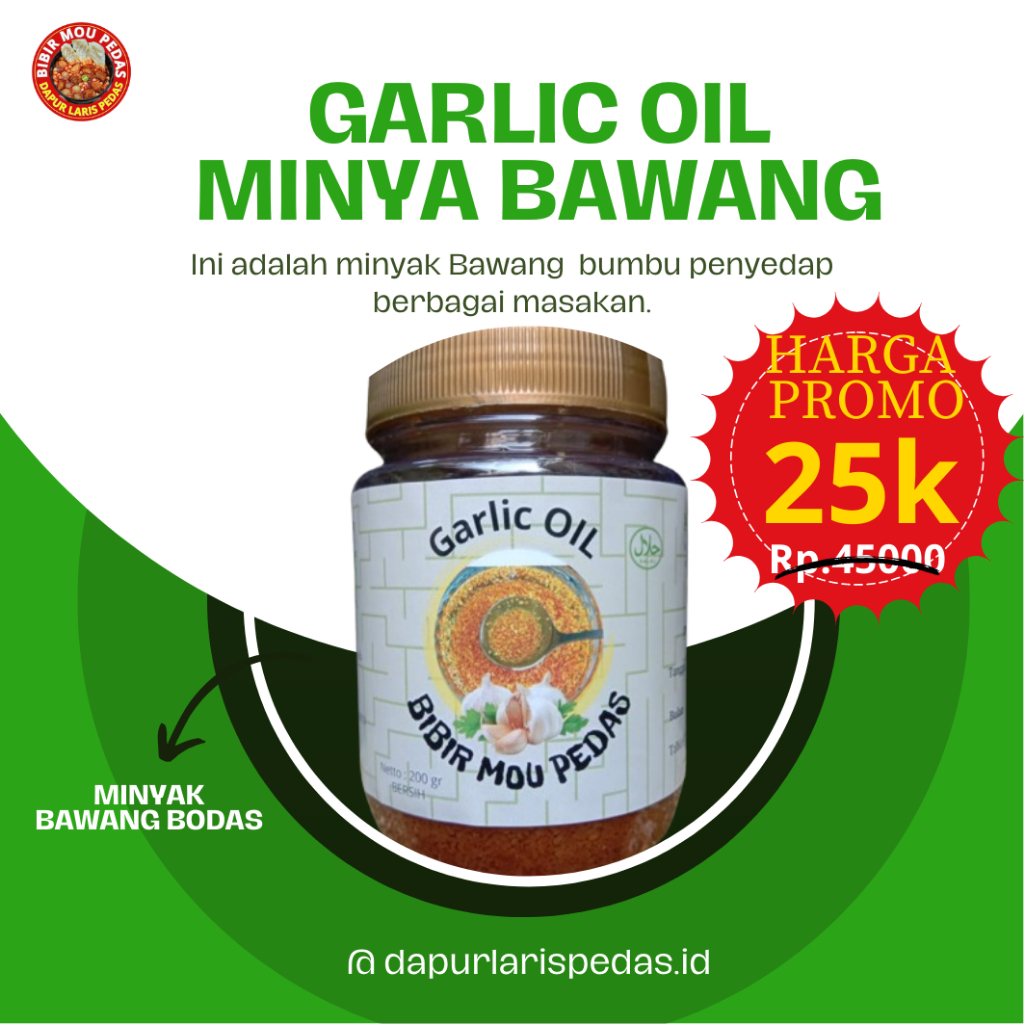 

MINYAK BAWANG PUTIH SERBAGUNA | minyak bawang 200gr | minyak untuk baso aci