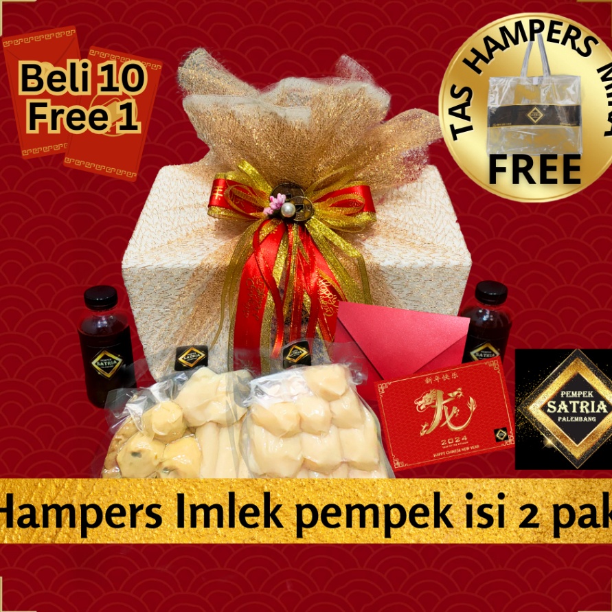

88 Hampers Imlek Sincia Chinese New Year parcel parsel hadiah bingkisan gift kado Makanan mpek empek Pempek SATRIA beku frozen isi 2 pack