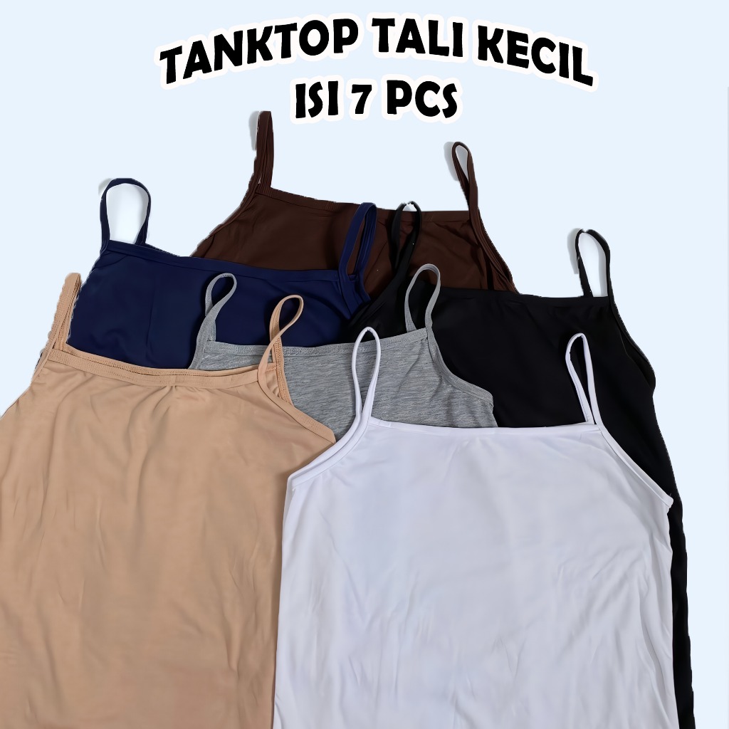 7 pcs tanktop wanita dewasa jumbo bahan / kaos singlet wanita dewasa jumbo / tank top wanita singlet