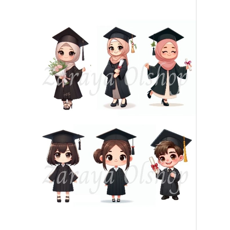 Topper Wisuda Untuk Buket Dan Kue