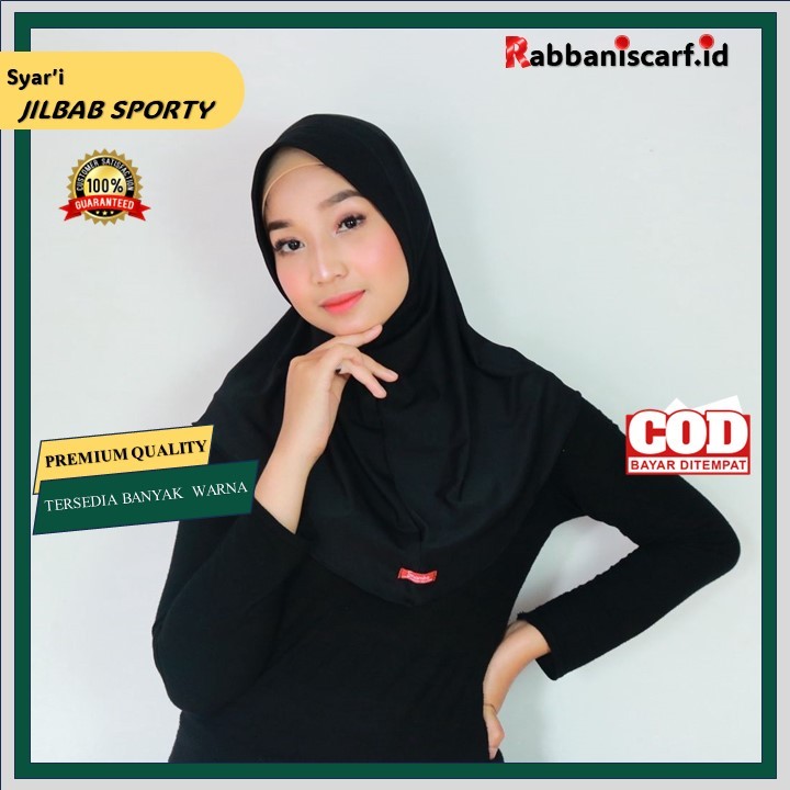 Jilbab Sport Hijab Instan Kerudung Sporty Jersey Premium Menutup Dada By Shamira
