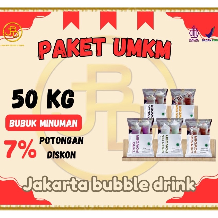 

HOT Paket UMKM 5 Pcs 1Kg Bubuk Minuman Jakarta Bubble Drink All Varian Rasa Mix 5 Pcs