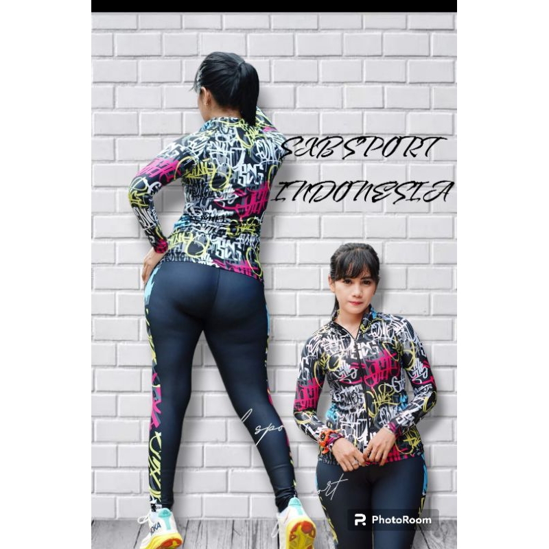 Setelan baju senam original sxb sport jacket and legging