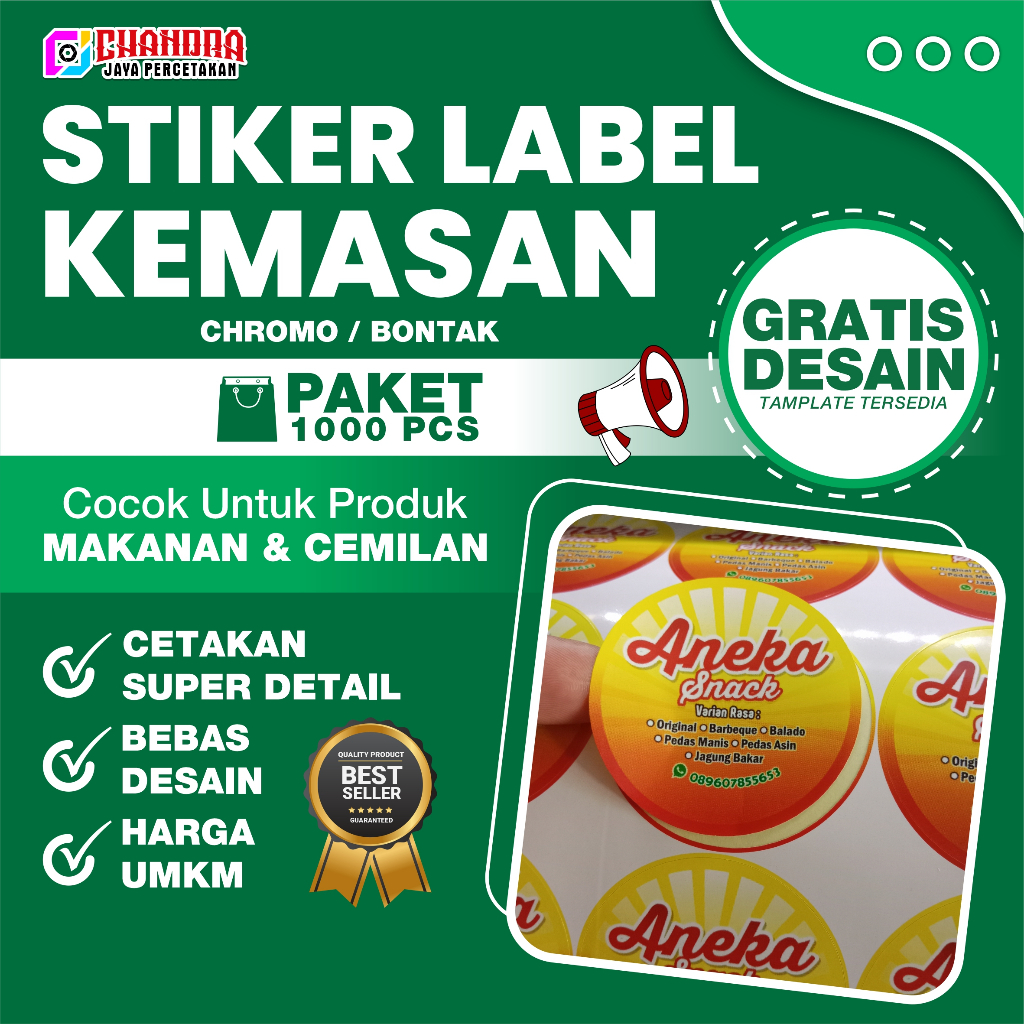 (1000PCS) STIKER | STICKER LABEL | LABEL | STIKER CUSTOM | STIKER KUE | STIKER SKINCARE