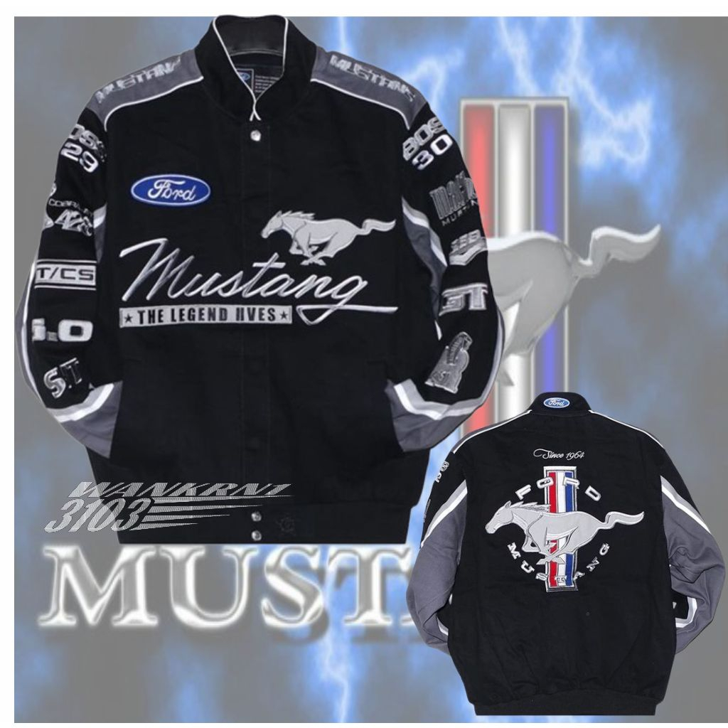 WanKrn1 Jaket Vintage Mustang Ford Art 955