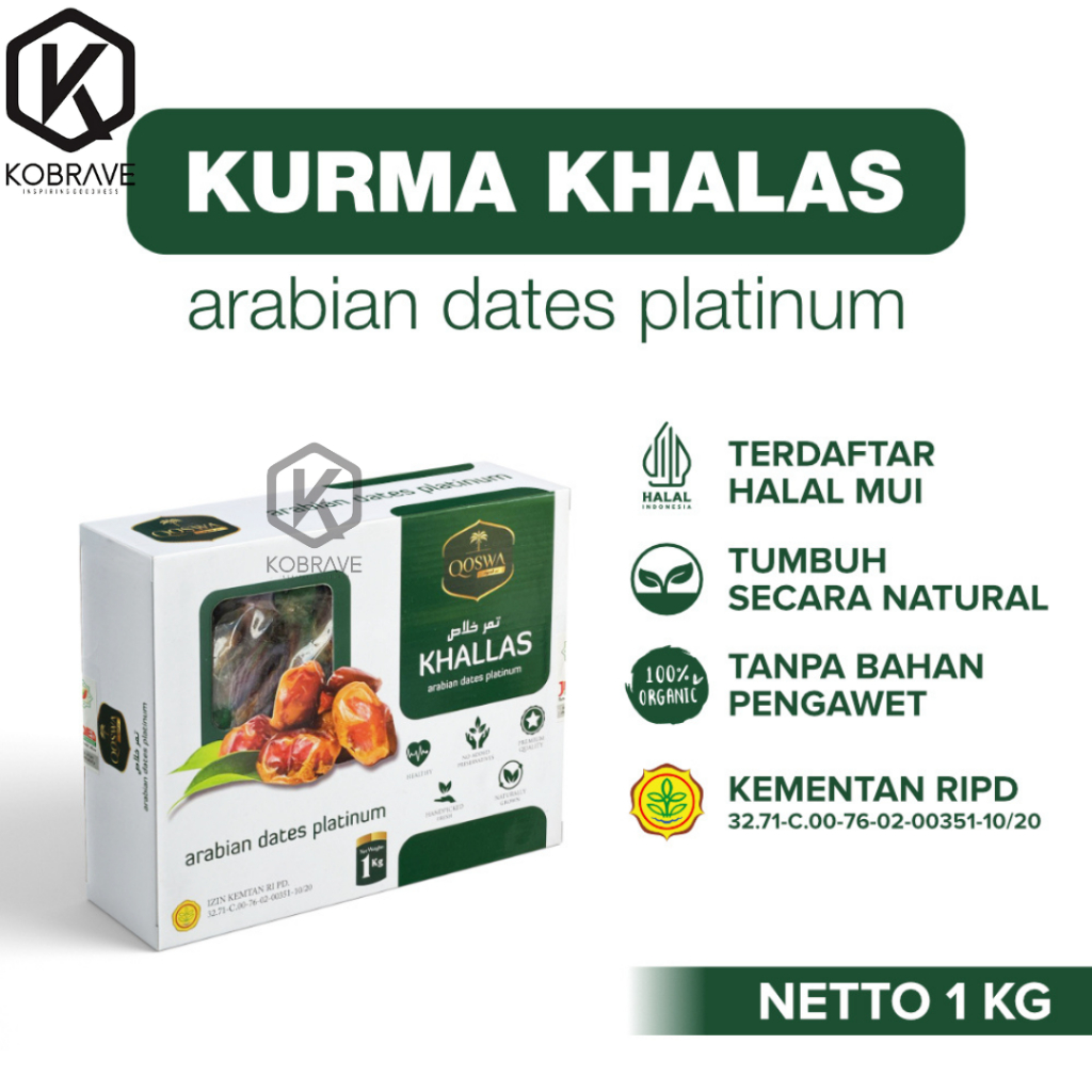 

Kurma Khalas Premium Qoswa 500 gram & 1kg Korma Kholas Khallas