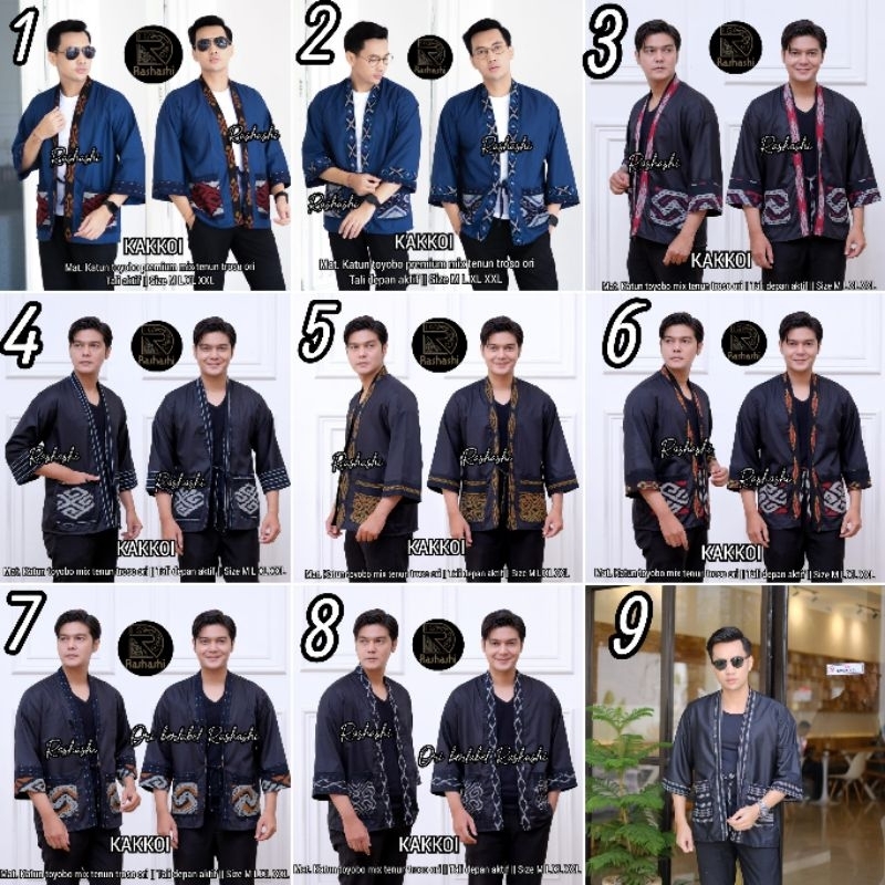 Kimono cowok# baju outer cowok model terbaru atasan pria rompi bahan katun toyobo mix tenun troso