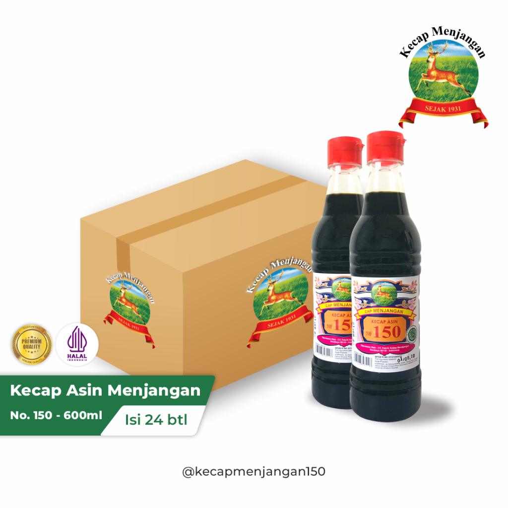 

Kecap Asin Menjangan No.150 - 600ml ( isi 24 botol )