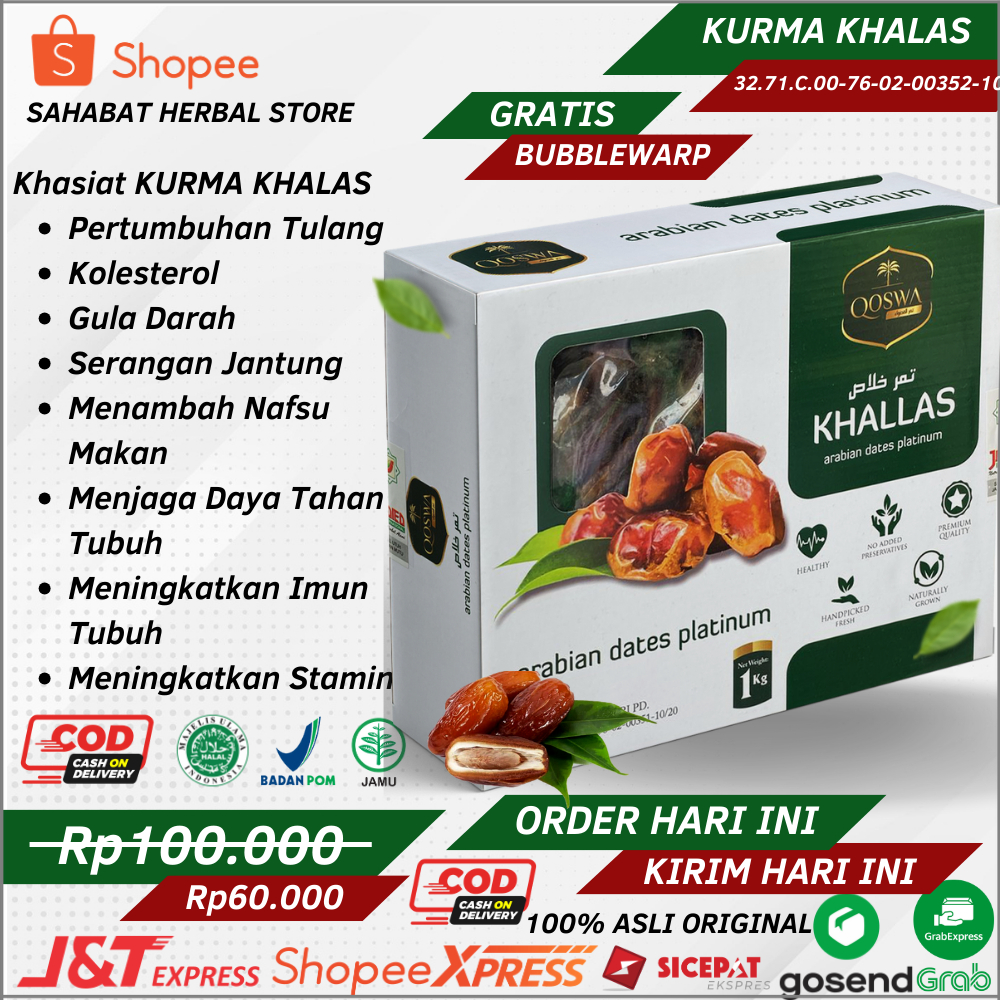 

Kurma Khalas 1Kg Premium Original High Quality