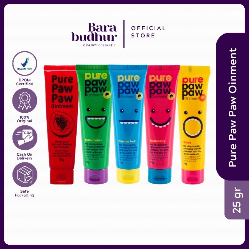 Pure Paw Paw Ointment Lip Balm 25 gr Original Strawberry Grape Watermelon Passion Fruit Salep Pawpaw
