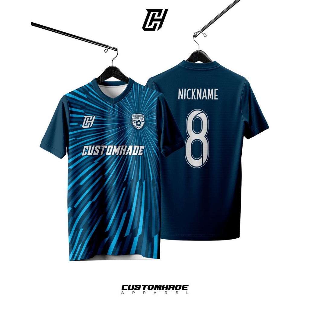 New CH Koas Baju Jersey Stelan Olahraga Futsal Lengan Pendek Kerah V neck Free Custom Nama Dan Desai