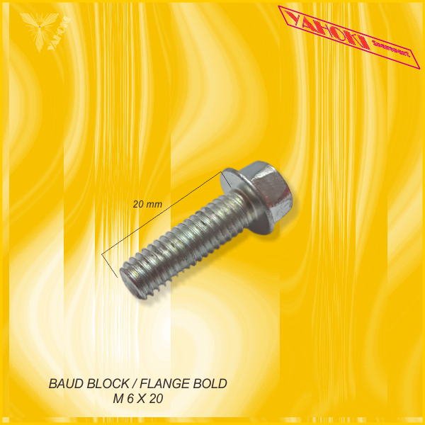Baud Block / Flange Bold M 6 X 20  -- Isi 1 pcs --