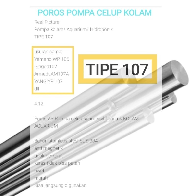 POROS AS Pompa celup Armada AM 107 A 4mm kolam aquarium hidroponik