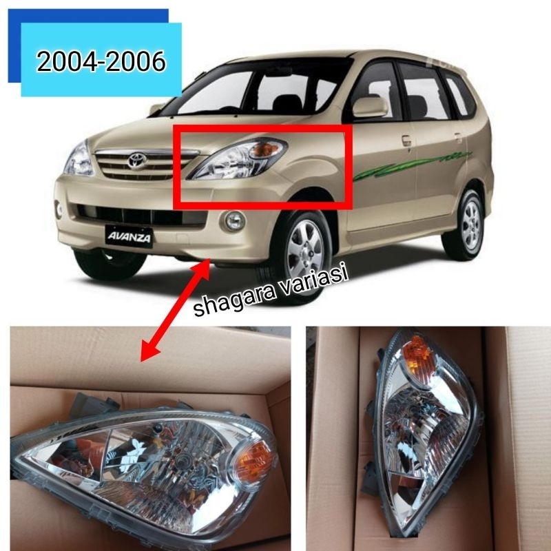 HEADLAMP LAMPU DEPAN AVANZA XENIA 2004 2005 2006 / HEADLAMP AVANZA BELUM VVTI / LAMPU UTAMA AVANZA X