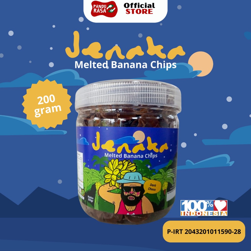 

JENAKA- Keripik pisang cokelat lumer kemasan toples rasa cokelat premium