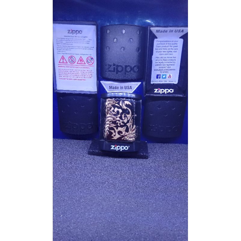 korek api zippo claw motif timbul original usa