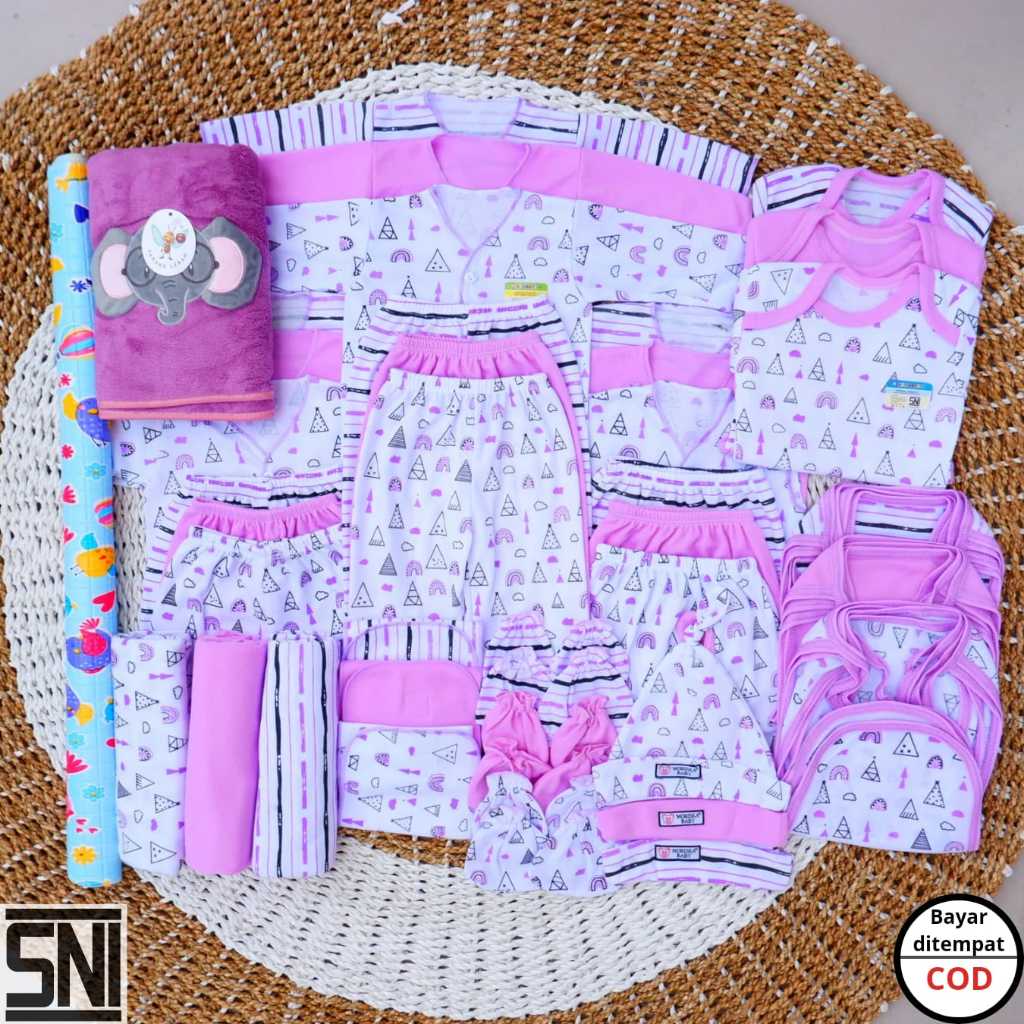 53 Pcs - Series Lilac Paket Perlengkapan Bayi Baru Lahir 0-4 Newborn Baby Gift Set Parsel