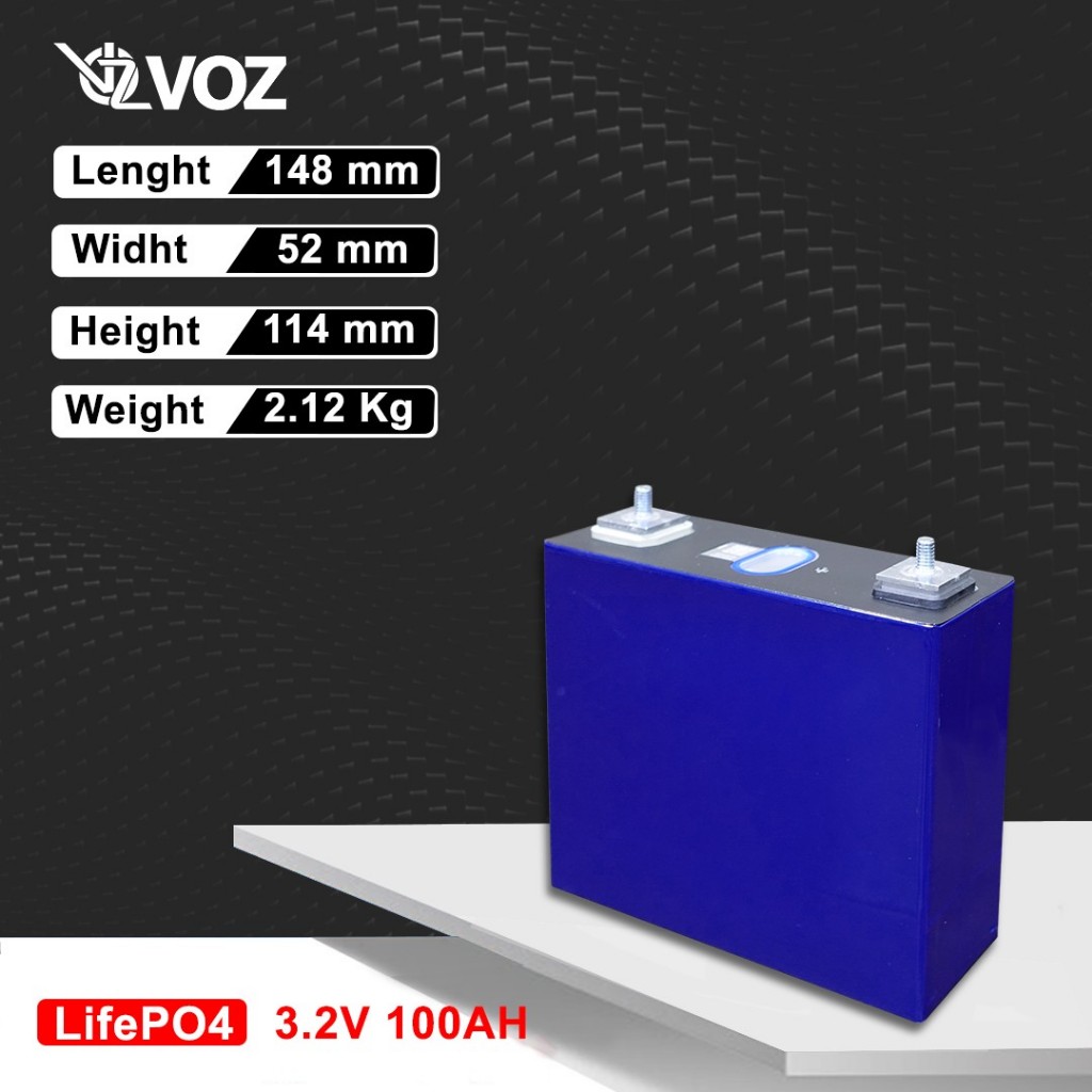 Voz Lithium 3.2V 100AH Prismatic - BATERAI LITHIUM Voz Lithium 3.2V 100AH Prismatic