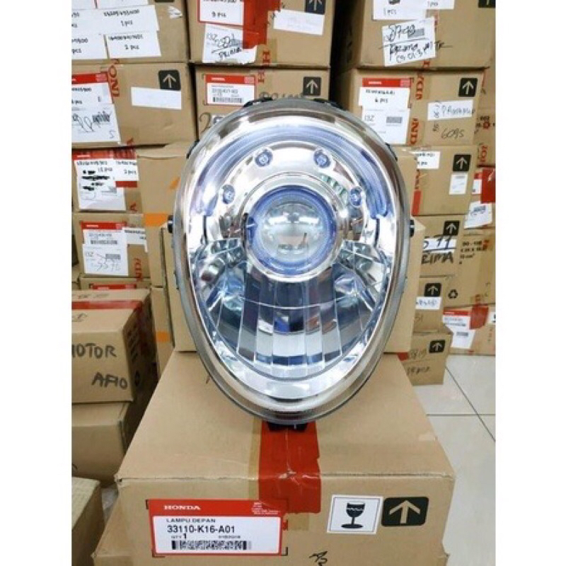 33110-K16-A01 REFLEKTOR LAMPU DEPAN SCOOPY FI 2013 2014 2015 2016 ORIGINAL 33110K16A01