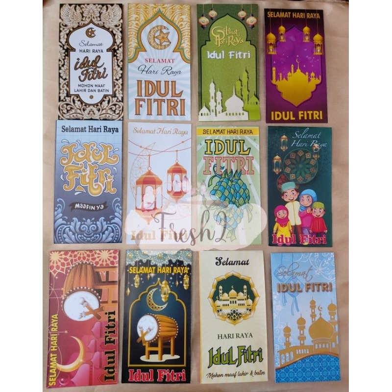 

100 PCS AMPLOP LEBARAN TEMA ISLAMIK / ANGPAO LEBARAN L /