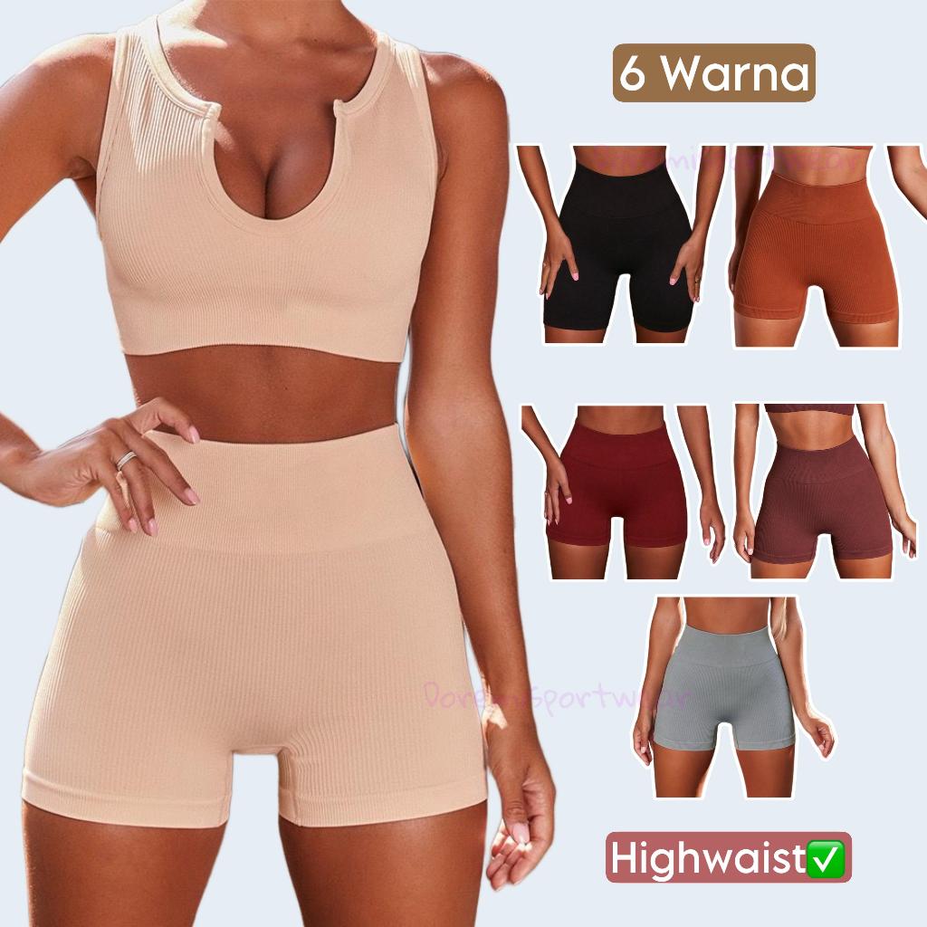 SHORT OLAHRAGA DOREMI CP46 / CELANA PENDEK OLAHRAGA WANITA BAWAHAN YOGA GYM FITNESS
