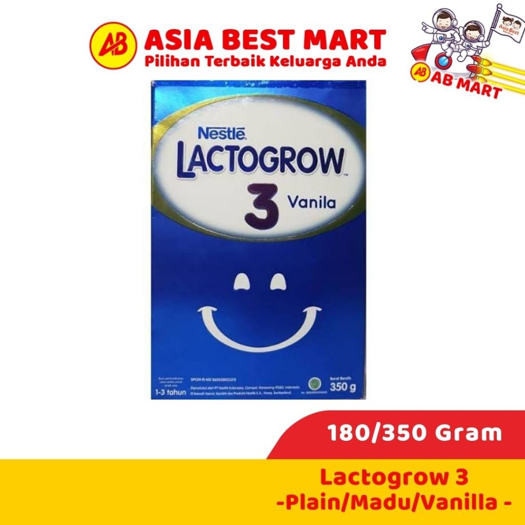 Lactogrow 3 Vanilla Plain Madu 350 Gr 180 Gr Susu Pertumbuhan Anak Susu Formula Bubuk