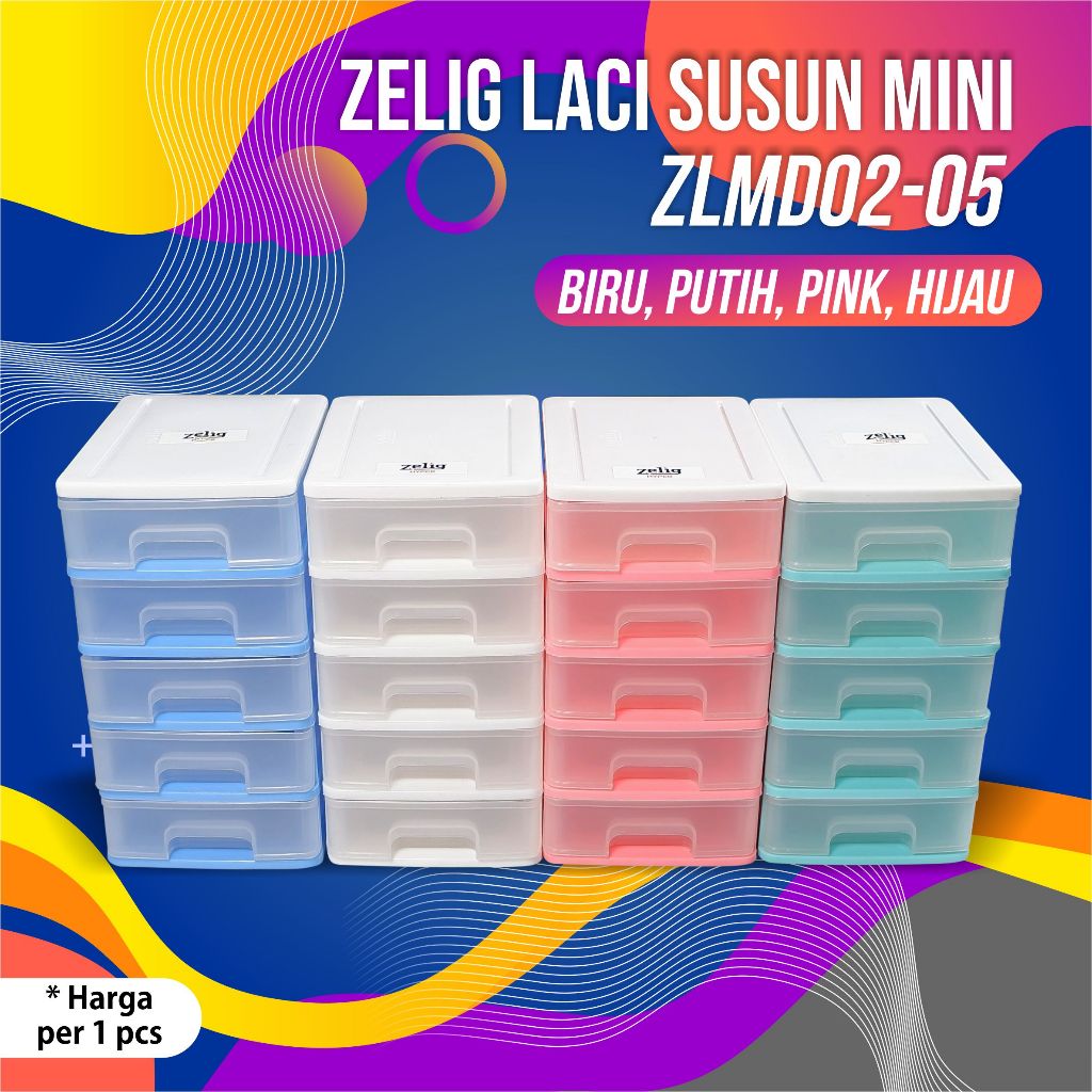 ZELIG LACI SUSUN MINI tempat kotak obat make up kosmetik serbaguna aesthetic MURAH LARIS 5 laci