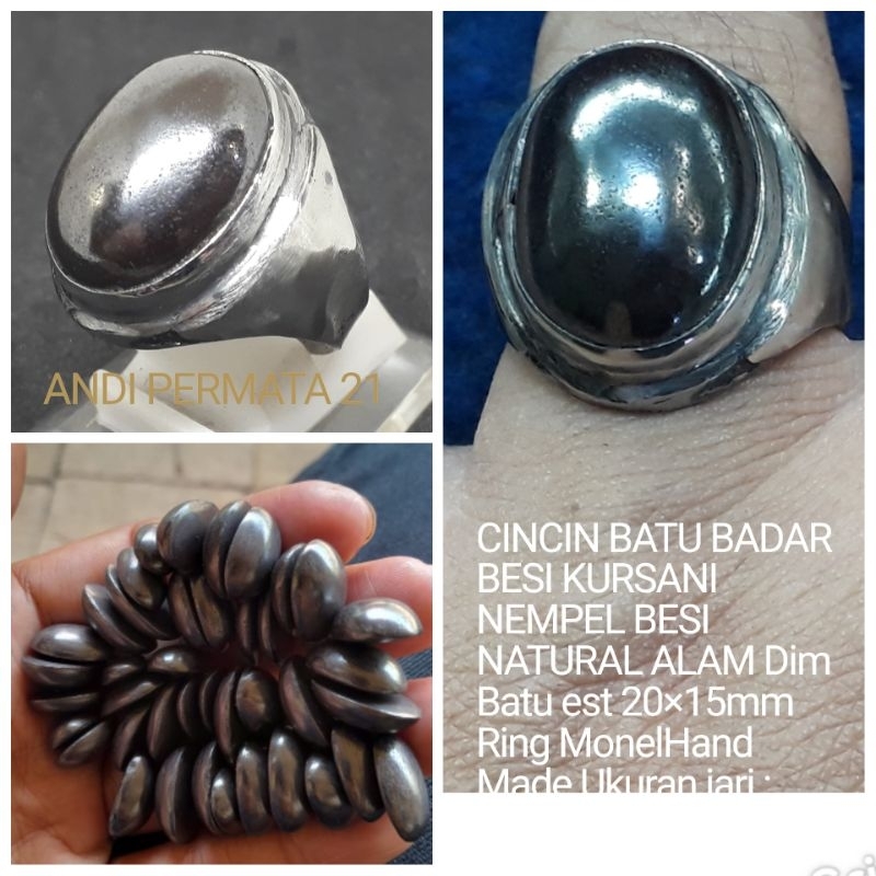 BATU CINCIN BADAR BESI KURSANI ASLI  NEMPEL BESI NATURAL ALAM