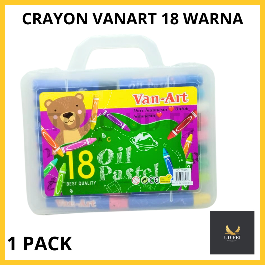 

(1 PACK) Crayon vanart 18 Warna/ Krayon 18 Warna Fancy/ Crayon Vanart 18
