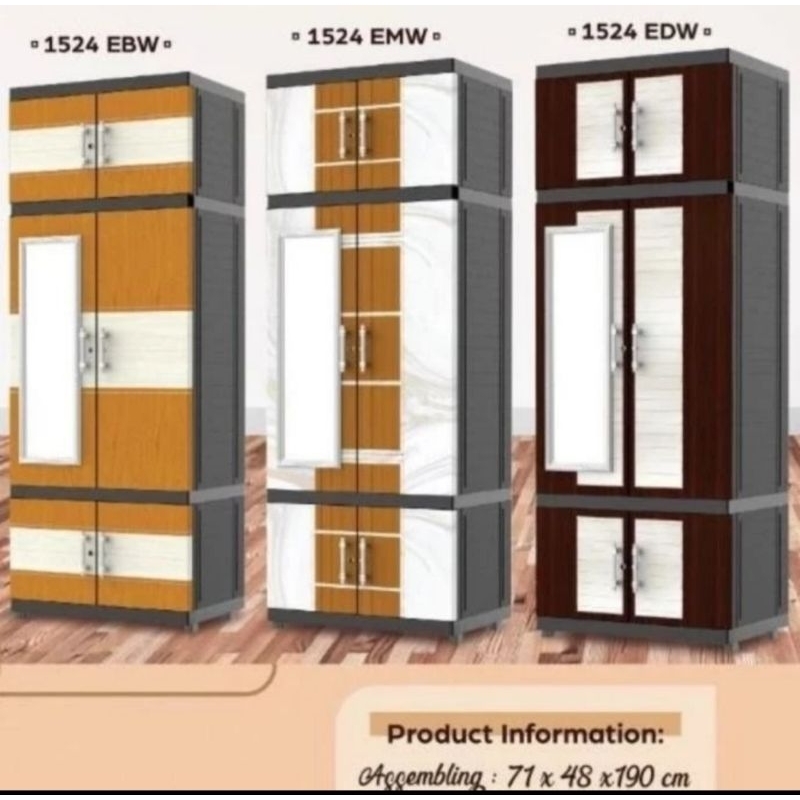 Lemari Pakaian Plastik Gantung Kaca Jumbo