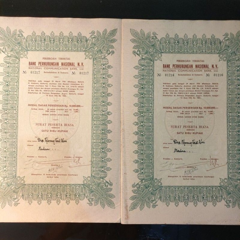 Obligasi Kuno 1956 Original