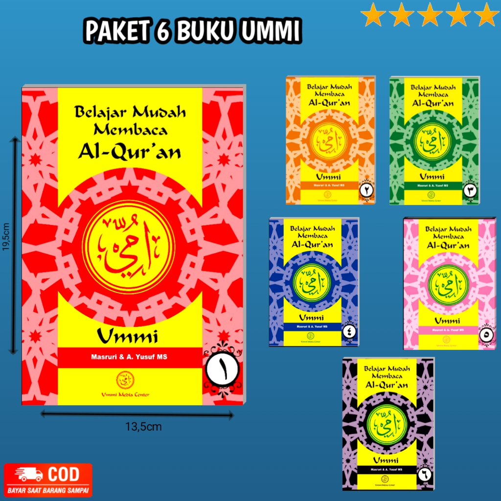 Paket 6 Buku Metode Ummi Lengkap - Jilid 1-6 Belajar Membaca Al-Qur'an / N R