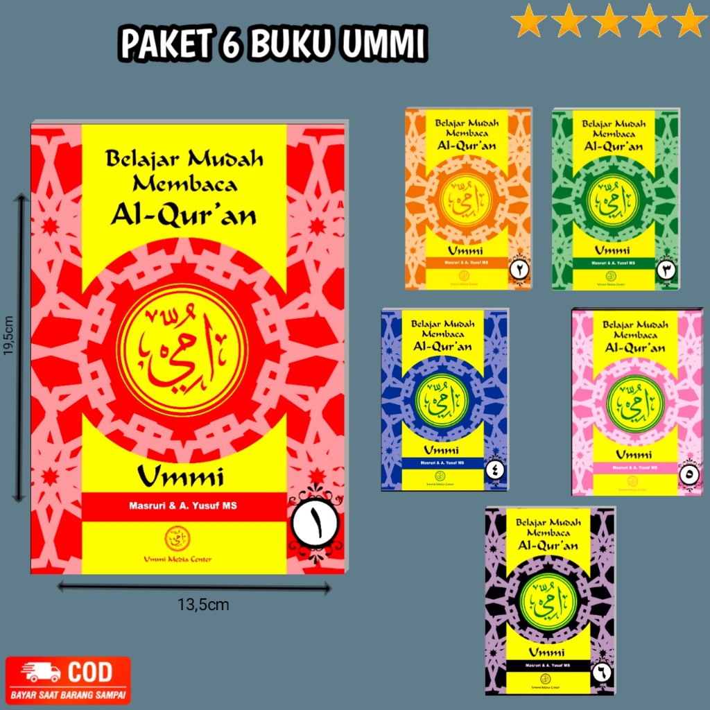 Paket 6 Buku Ummi - Metode Ummi Lengkap - Jilid 1-6 Belajar Membaca Al-Qur'an /  N B