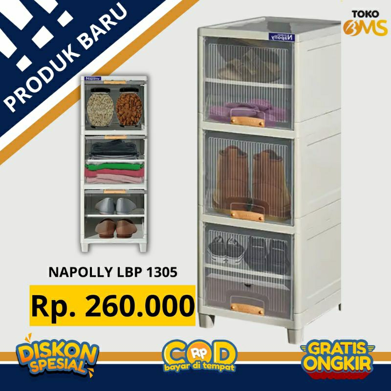 Lemari plastik Napolly LBP 1305 lemari plastik cabinet murah Napolly kota Semarang toko lariz mebel