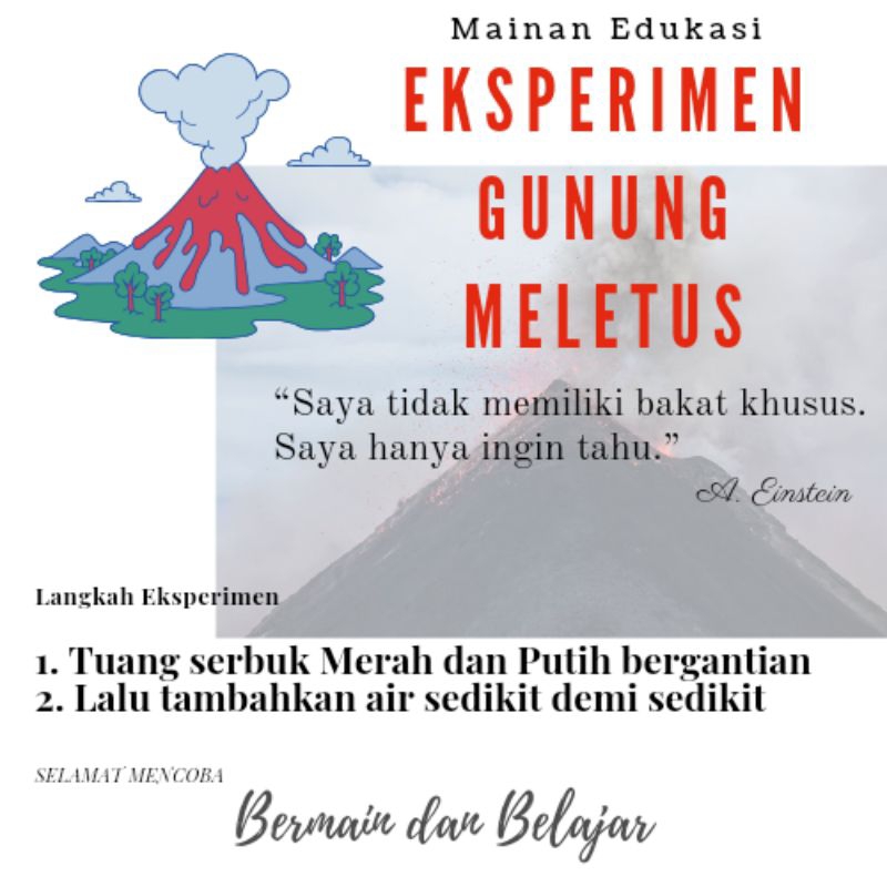 MAINAN GUNUNG MELETUS/PERCOBAAN/EKSPERIMEN SERU/VOLCANO ERUPTION