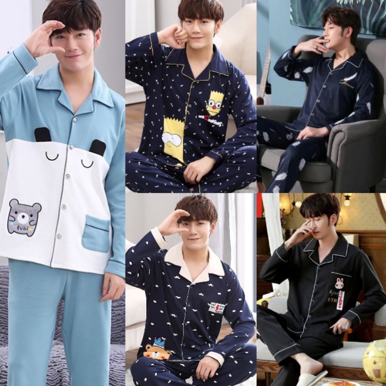 ART K23F SETELAN BAJU PIYAMA SET BAJU TIDUR PRIA DEWASA PP PANJANG IMPORT PREMIUM STELAN PIAMA ANAK 