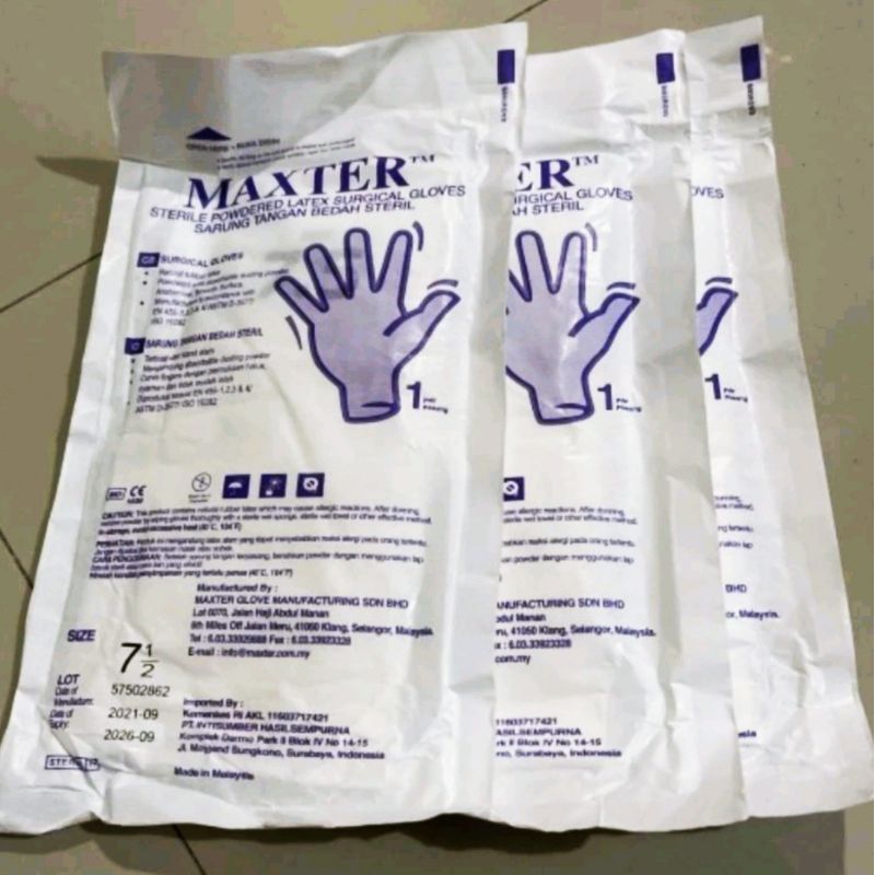 Maxter Handscoon Steril Surgical Glove/ Maxter Sarung Tangan Steril