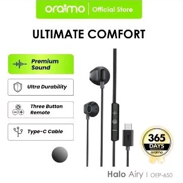 Headset ORAIMO OEP-E650 colokan typeC halo Airy type C handsfree earphone Hf