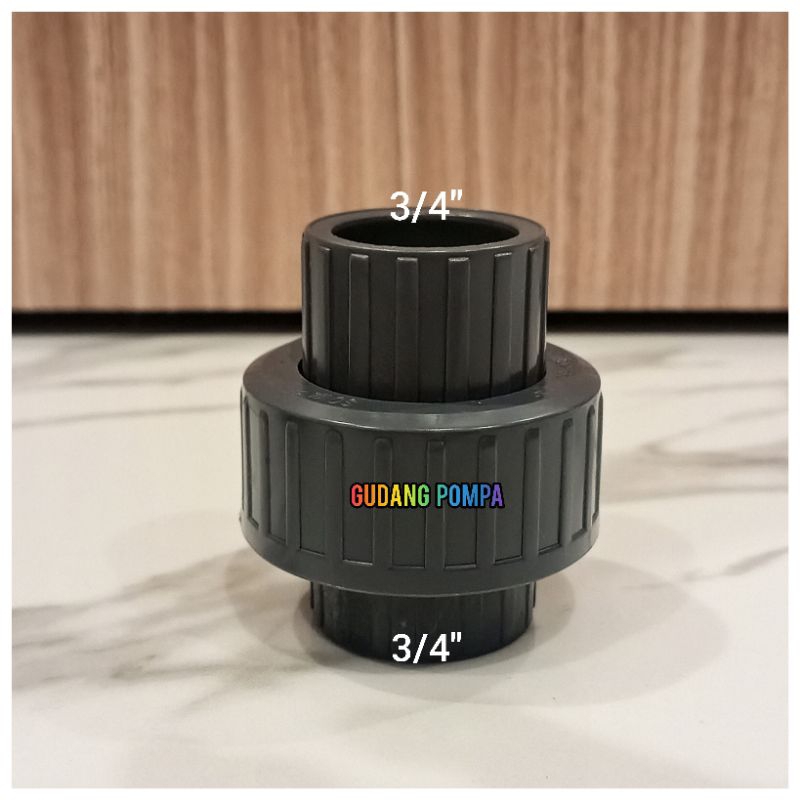 Water mur PVC 3/4" polos SOVA/Water mur tanpa drat/Water mur sok 3/4