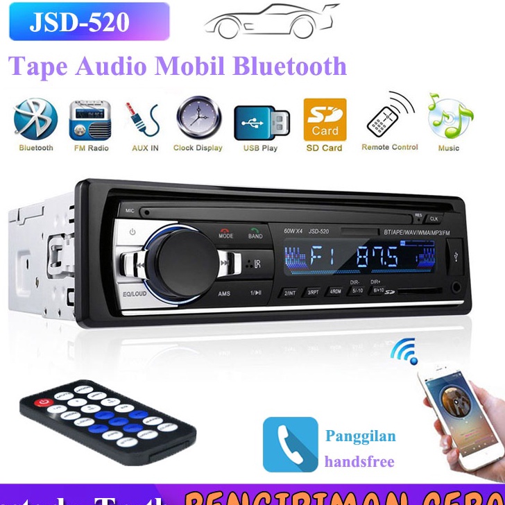 KF7 Stok Siap Ori Singe Din Head Unit Tape Audio Radio Mobil Multifungsi Bluetooth USB MP3 FM Radio 