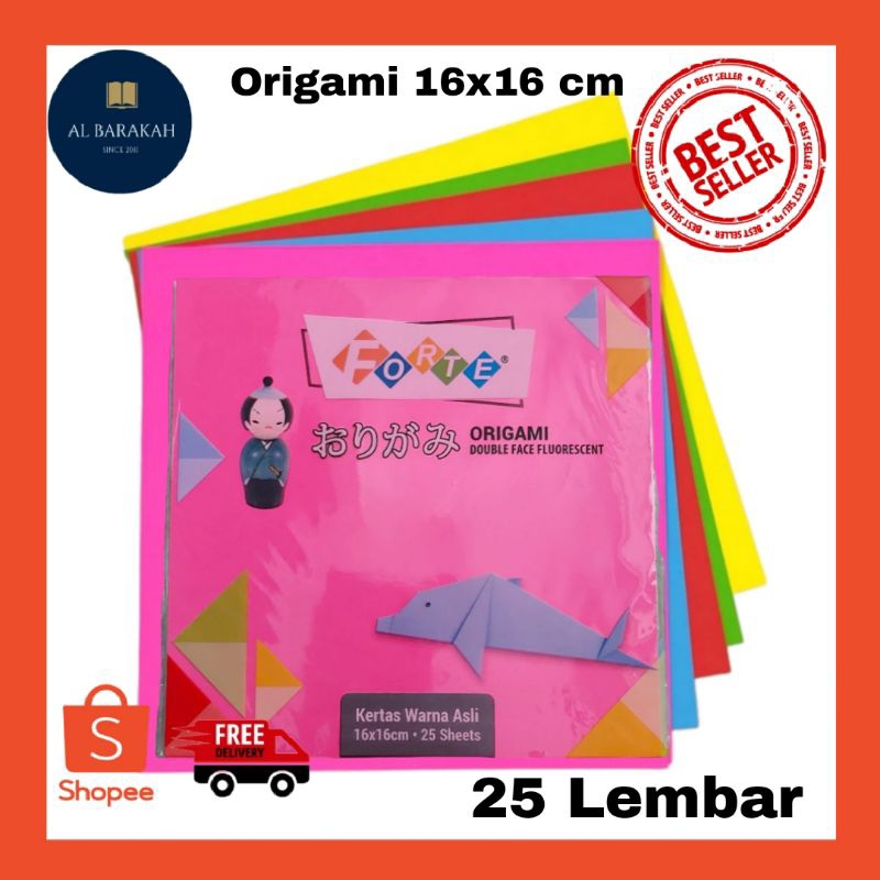 

Kertas Origami 16 x 16cm (25 lembar) 2 Sisi (Double Face) Forte kertas Lipat