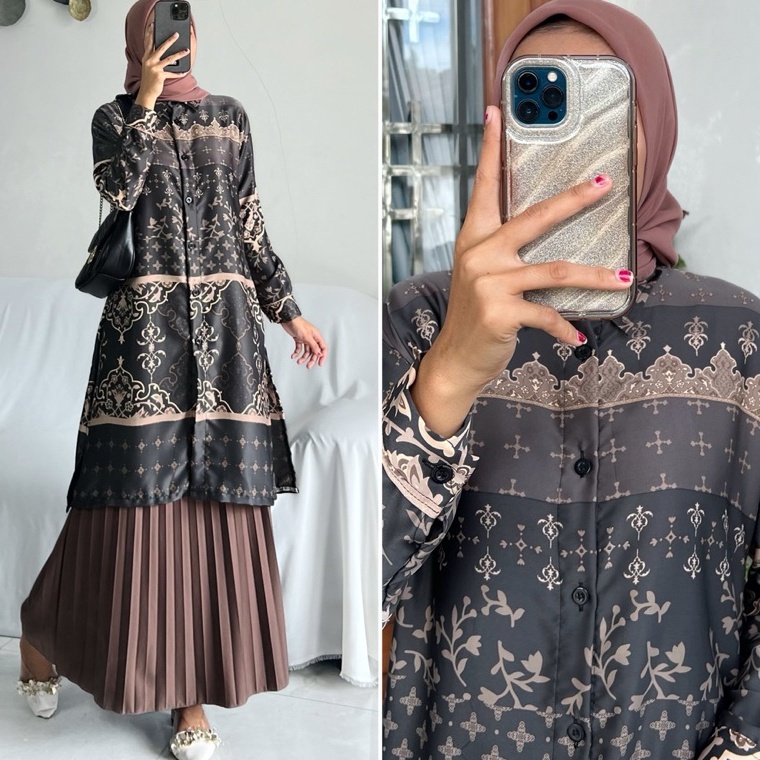 Original APRIDA tunik part2 by ZALFA OUTFIT  tunik crincle motif