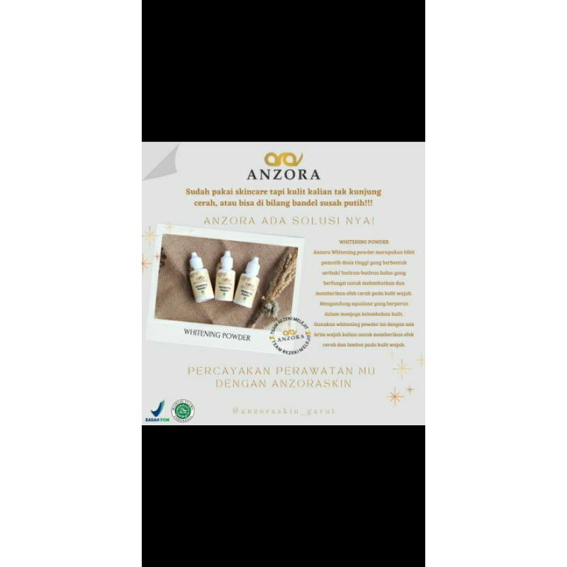 pemutih wajah/bubuk pemutih wajah/Whitening powder Anzora//Anzora skincare/Anzora beauty/skincare ha