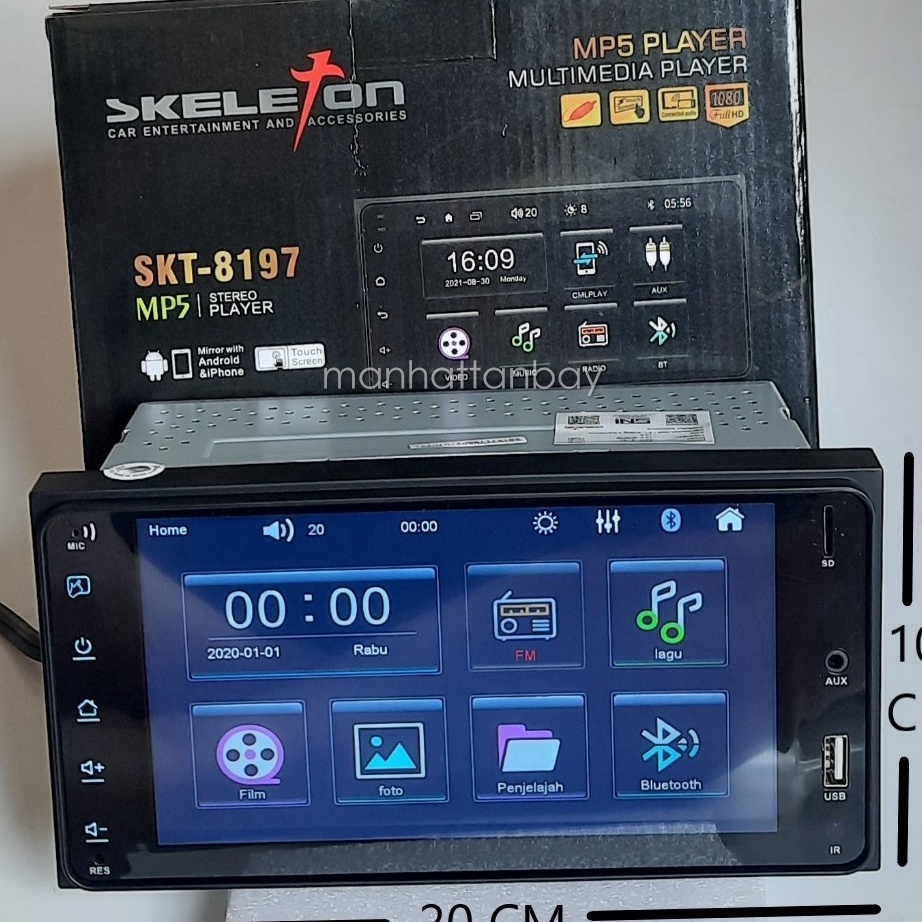 Flash Sale SKT8197T  Headunit Double Din MP5 Player Skeleton Plug and Play Innova Lama  Calya Sigra 