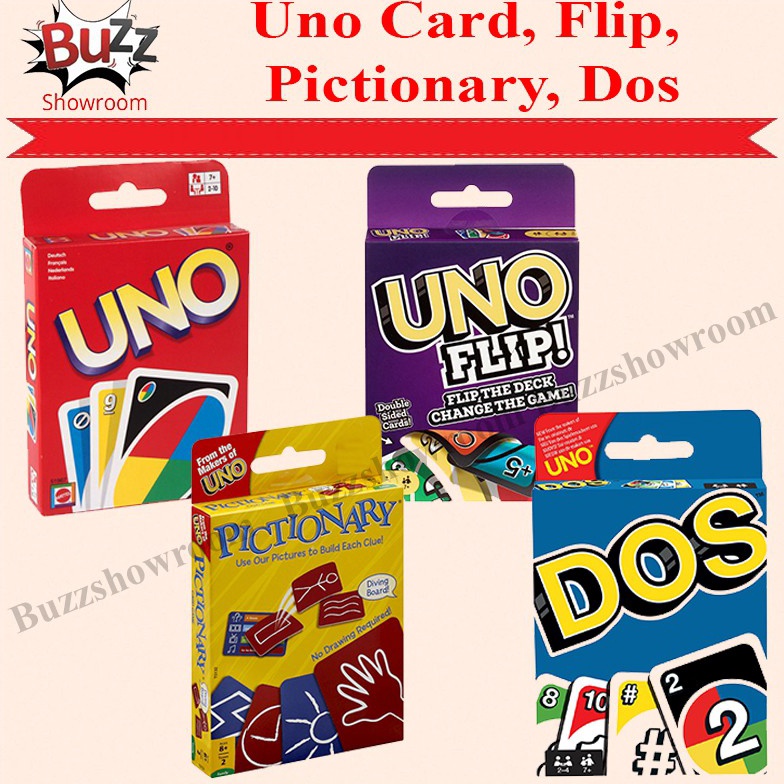 Special Edition Kartu Uno Polos Flip Dos Pictionary Uno Card Standard 6