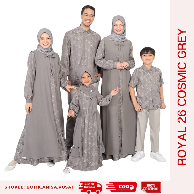 GAB - ETHICA ROYAL 26 COSMIC GREY Sarimbit Keluarga 2024 Gamis Kagumi 317 Kagumi kids 166 Koko Kahfi