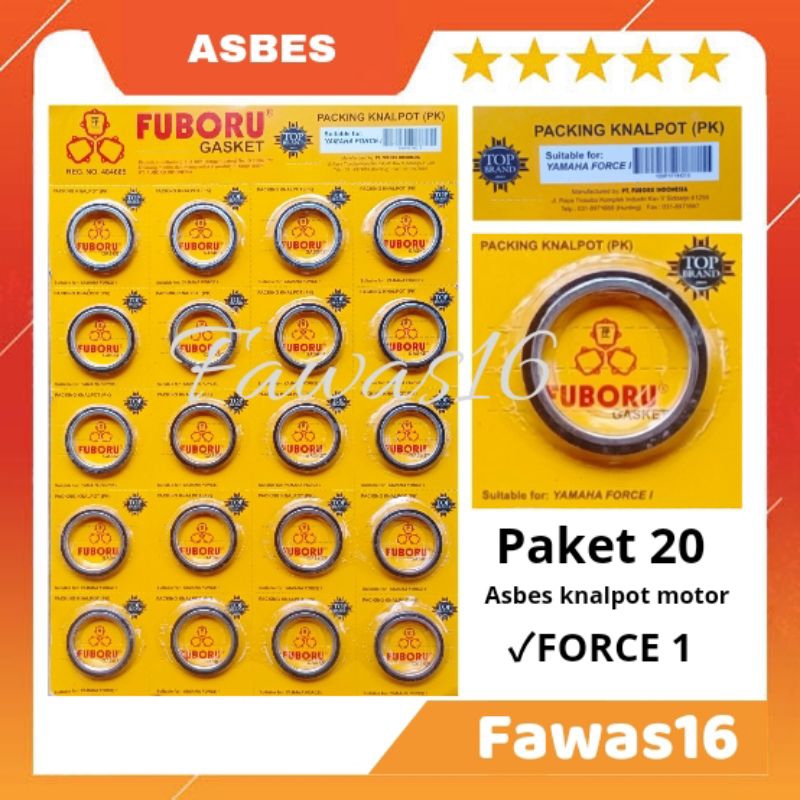 paket 20 asbes knalpot force fuboru